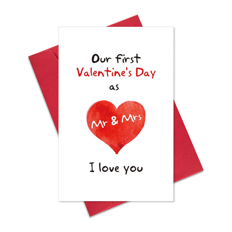Ogeby Greeting Card, Sweet 1st Valentine's Day for Married Couple, I Love You Card