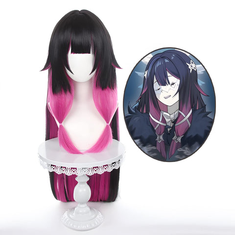 Anime Cosplay Wig, Genshin Impact Wig, with two Wig Caps, for Halloween, Party & etc. (Damselette Colombina Cosplay)