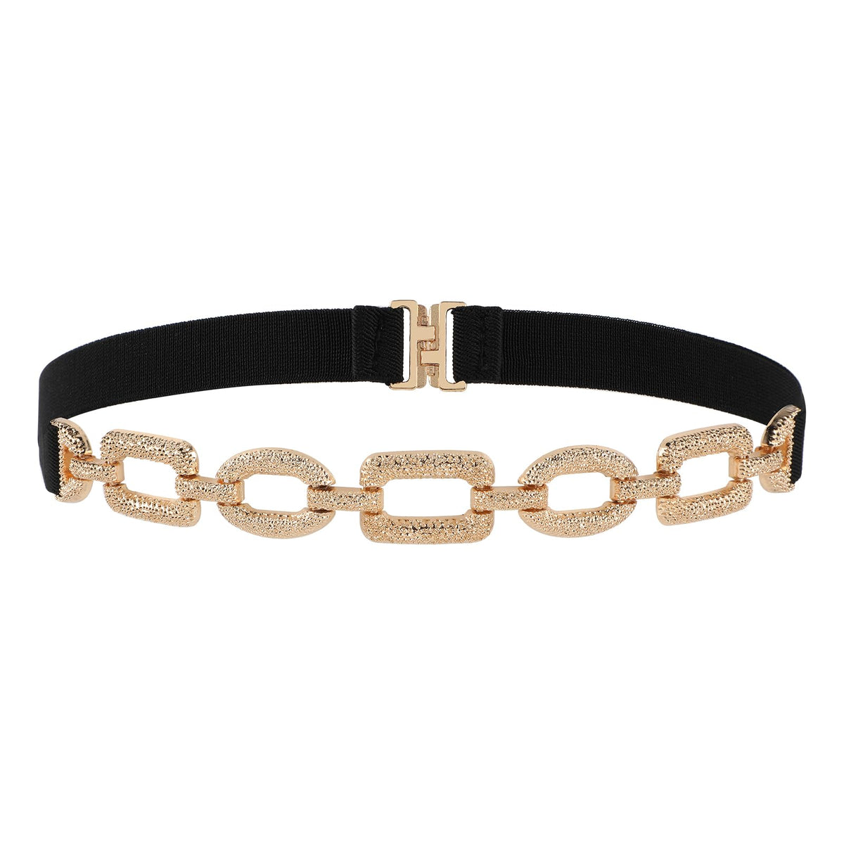 Molain Elastic Chain Belt for Women, No Show Stretch Thin Belt with Flat Buckle Invisible Waist Belt for Dress Jeans Shirt