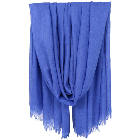LMVERNA Women Solid Color Scarves Soft Long Gauze Sheer Wrap Shawl for Summer (Blue)