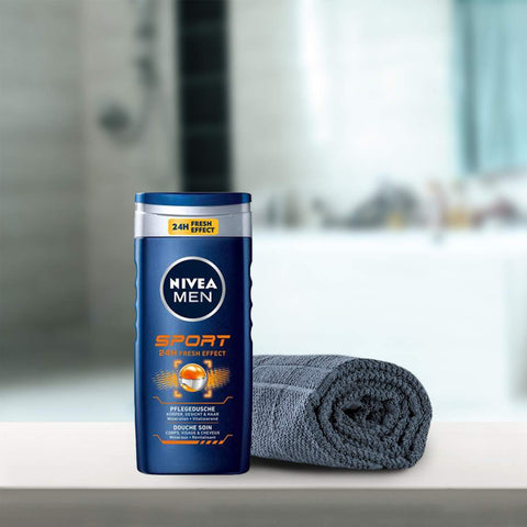 NIVEA MEN Sport Shower Gel Pack of 6 (6 x 250 ml), Anti - Bacterial Body Wash with Lime Scent, All - in - 1 Shower Gel for Men, Strong NIVEA MEN Shower Gel