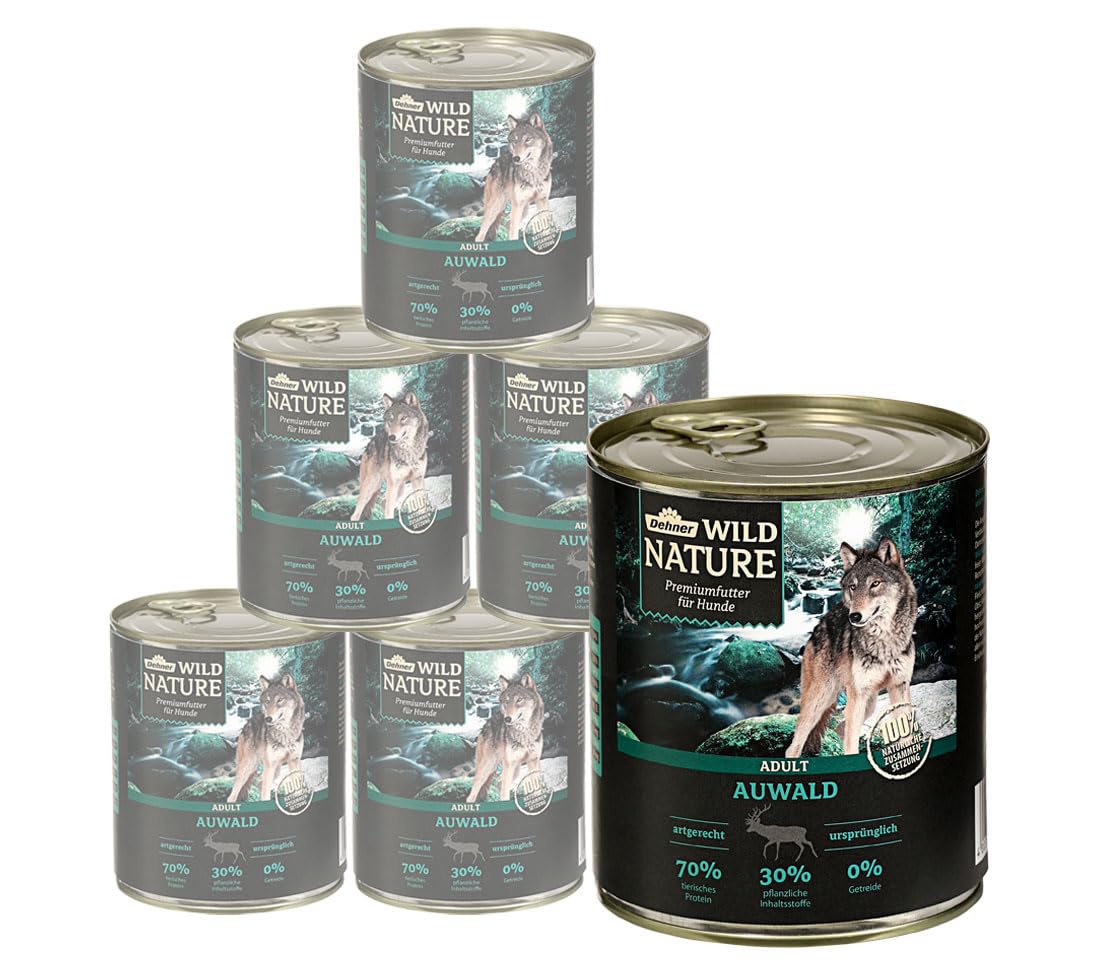 Dehner Wild Nature Adult Dog Food Auwald 6 x 800 g (4.8 kg)