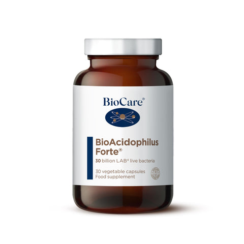 BioCare BioAcidophilus Forte | 30 Billion LAB4 Live Bacteria | Food Supplement Suitable for Vegetarians and Vegans - 30 Capsules