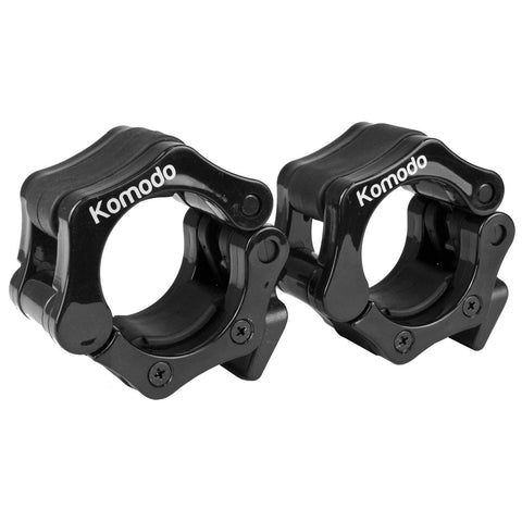 KOMODO Olympic Barbell Collars 2 inch / 50mm Dumbell Bar Clamps Weight Lifting Quick Release Lock Gym Fitness Pair (Green)