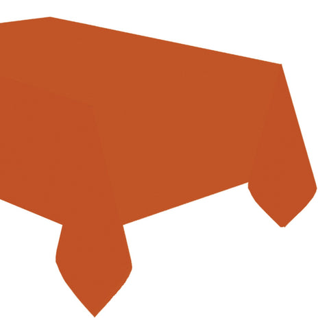 Amscan 77015.226 Pumpkin Spice Plastic Table Cover, Orange