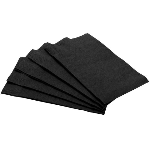 Jet Black 2-Ply Guest Towels | Pack of 16 | Party Supply