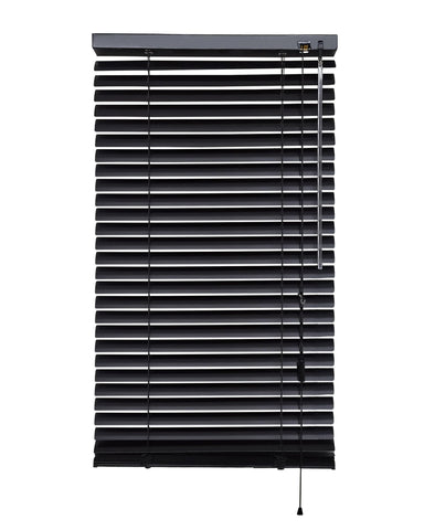 iYueMps Aluminium Venetian Blinds(55cm x 160cm) for Clamping or Dirlling Window Blinds Strong Trimmable Easy Fit 25mm Slat for Home, Office, Bathroom, Bedroom, Living Room, Kitchen-Black