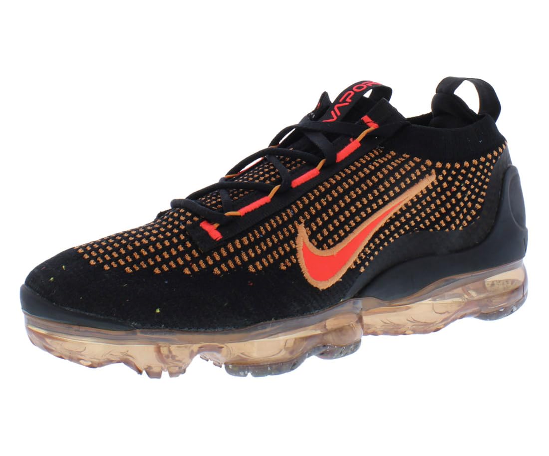 Nike Mens Air Vapormax Flyknit 2021 Black Orange DQ 3974 0022 (Black/Orange, us_Footwear_Size_System, Adult, Men, Numeric, Medium, Numeric_9_Point_5)