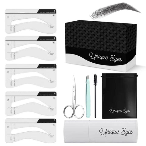 Eyebrow Stamp Stencil Kit - Effortlessly Achieve Perfect Brows with Our Eyebrow Stamp Stencil Kit - Includes Free Tweezers and Scissors for Expert Shaping and Grooming! Long Lasting & Waterproof
