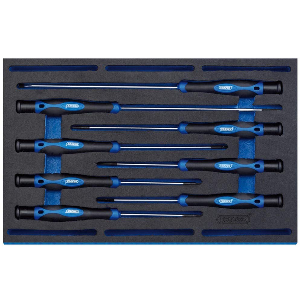 Draper 63399 Extra Long Precision Screwdriver 8 Piece Set in 1/4 Eva Insert Tray