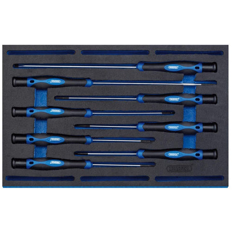 Draper 63399 Extra Long Precision Screwdriver 8 Piece Set in 1/4 Eva Insert Tray