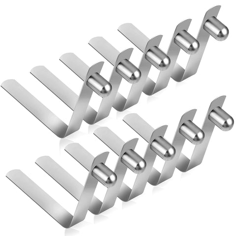 10PCS Tent Pole Spring Clips, Tent Pole Push Button Spring Clips Stainless Steel Kayak Paddle Spring Snap Clips Spring Button Clips Locking Tube Pin for Camping Kayak Paddle Tent Pole(Silver)