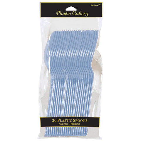 Amscan Pastel Blue Plastic Spoons, 20 Ct.
