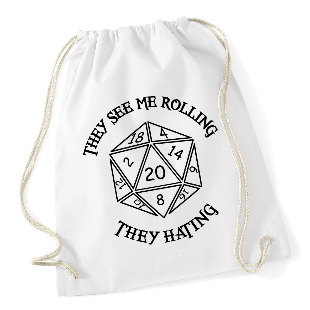 HippoWarehouse They See Me Rolling They Hating Drawstring Cotton School Gym Kid Bag Sack 37cm x 46cm, 12 litres