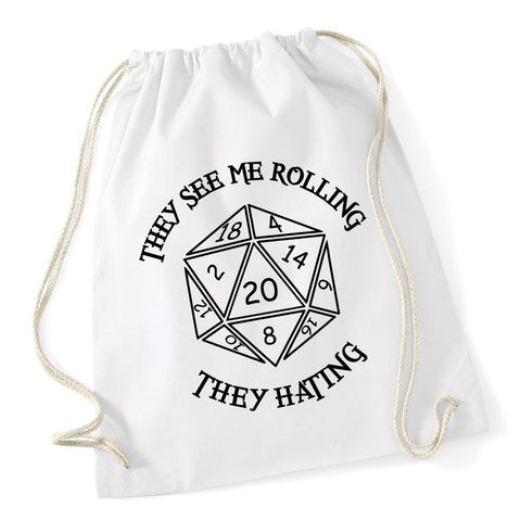 HippoWarehouse They See Me Rolling They Hating Drawstring Cotton School Gym Kid Bag Sack 37cm x 46cm, 12 litres