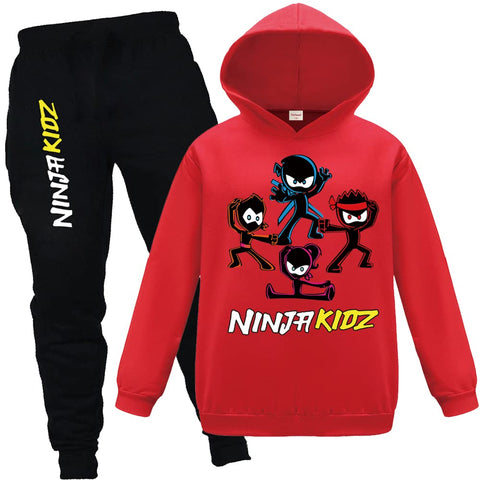 Forlcool Ninja Kidz Kids Tracksuits Boys Girls Hoodies and Trousers 2pc Outfits Casual Jumper and Joggers Set (Red01,9-10 Years,9 Years,10 Years)