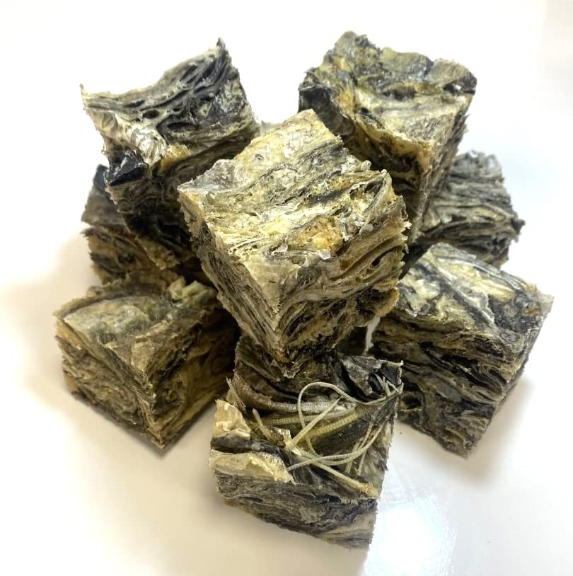 Large Cod Fish Cubes 500g PREMIUM 100% Natural Dried Fish Skin Dog Treats Chews U.K. Sourced Air-Dried SMS