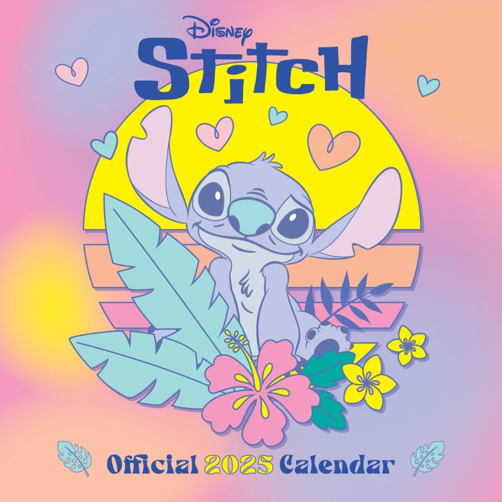 2025 Calendar Disney Stitch Month to View Square Calendar Multi-Language Official Product