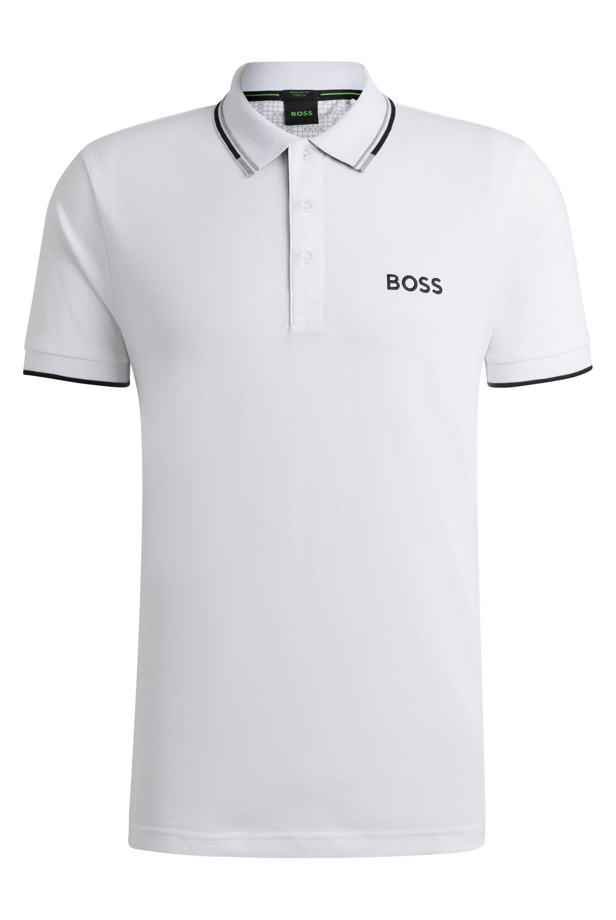 BOSS Mens Paddy Pro Contrast-Logo Polo Shirt in a Cotton Blend