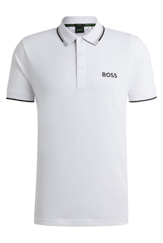 BOSS Mens Paddy Pro Contrast-Logo Polo Shirt in a Cotton Blend
