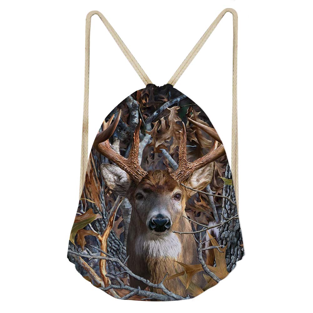 SEANATIVE Animal Reindeer String Backpack Kid School Drawstring Bag Cinch Sack Gymsack Gym Sackpack