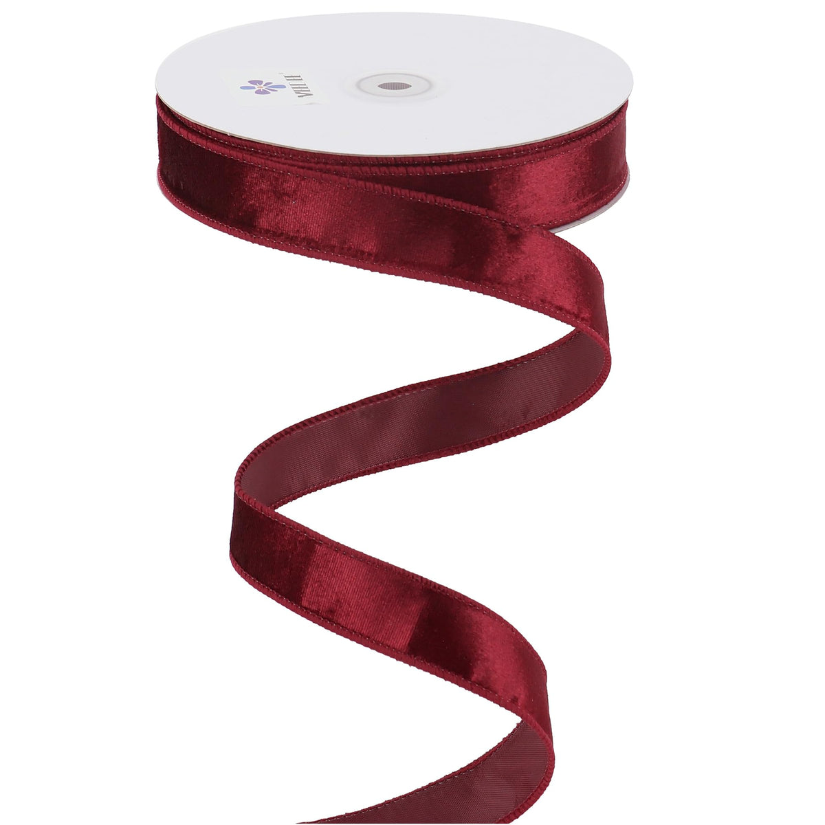 MEEDEE Burgundy Velvet Ribbon 1 Inch Maroon Velvet Wired Ribbon 25 Yards Crushed Velvet Ribbon Velvet Christmas Ribbon Wine Velvet Ribbon for Christmas Tree, Wreaths Supplies, Christmas Bows Making