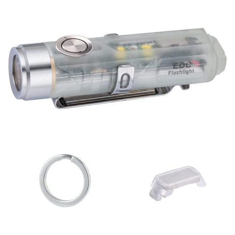 RovyVon Aurora A5 Small Torch Rechargeable,420 Lumens 90 CRI,Green Fluorescence,Mini Flashlight with White & Red Sidelight,Magnetic Clip & Tail Base,IPX6,for Dog Walking,Outdoor