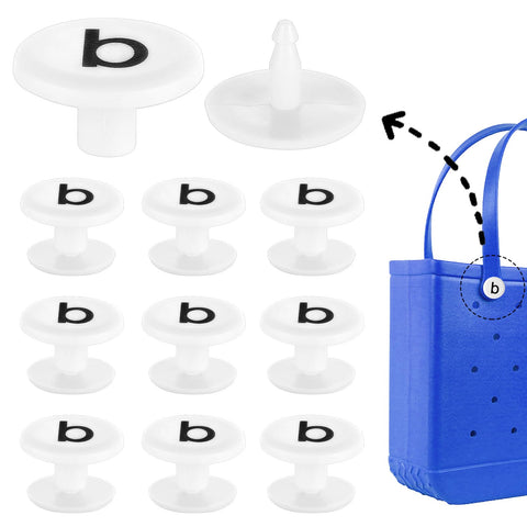 Replacement Rivets for Bog Bag 8 Pairs bog-Bag Buttons L Neoprene Tote Straps Standard and Oversized XL Rubber Pool Repair Rivet Women Beach Replacements Handles Button Buckle Accessories (White)