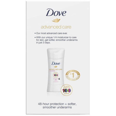Dove Advanced Care 100 Colors Clear Finish Antiperspirants 4 Pack 2.6 Ounce Net Wt 10.4 Ounce
