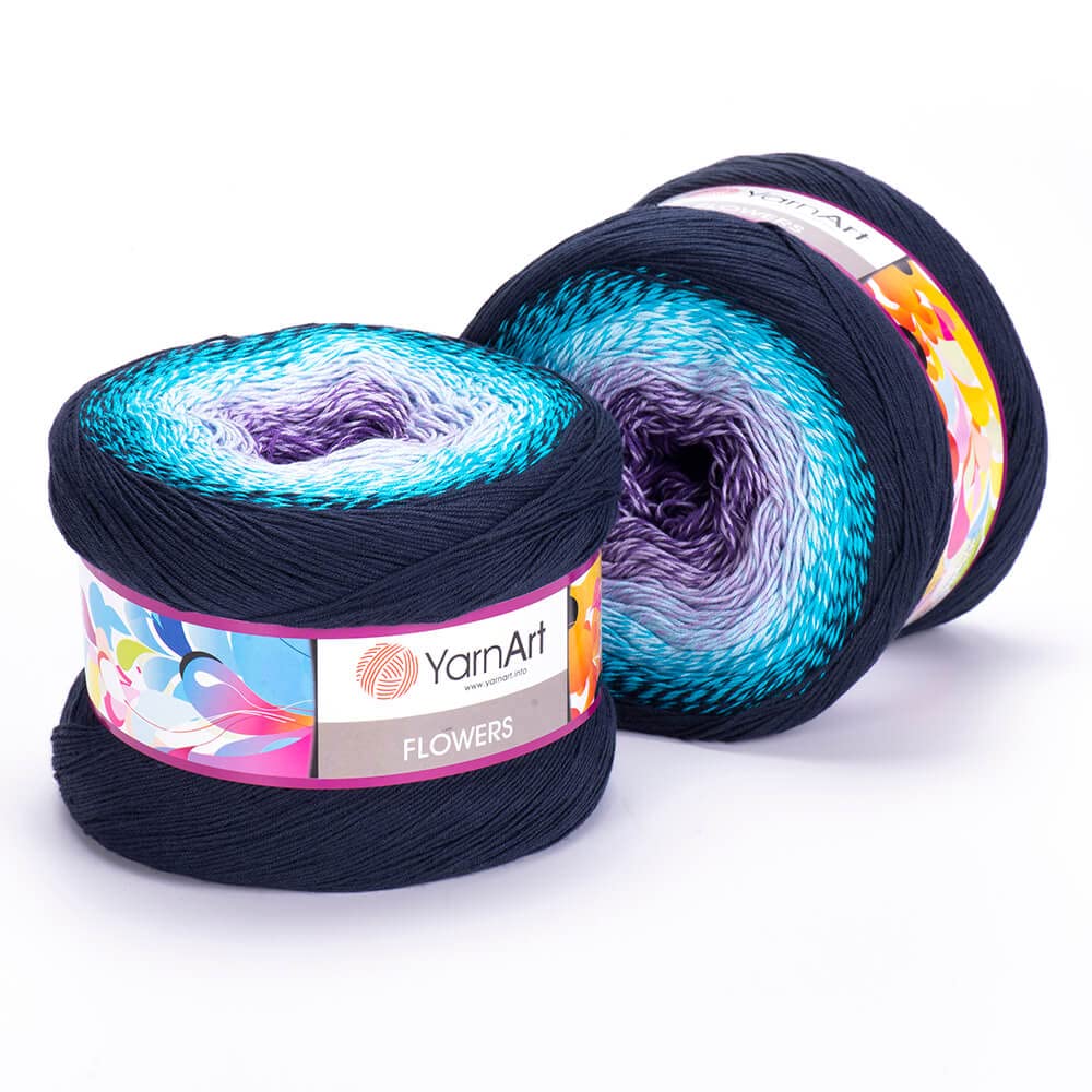 Yarn Art Flowers Yarn 55% Cotton 45% Acrylic 250gr 1094yds Multicolor Cotton Yarn Rainbow Crochet Yarn Spring Summer 2 Sport Yarn (267)
