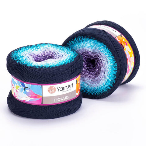 Yarn Art Flowers Yarn 55% Cotton 45% Acrylic 250gr 1094yds Multicolor Cotton Yarn Rainbow Crochet Yarn Spring Summer 2 Sport Yarn (267)