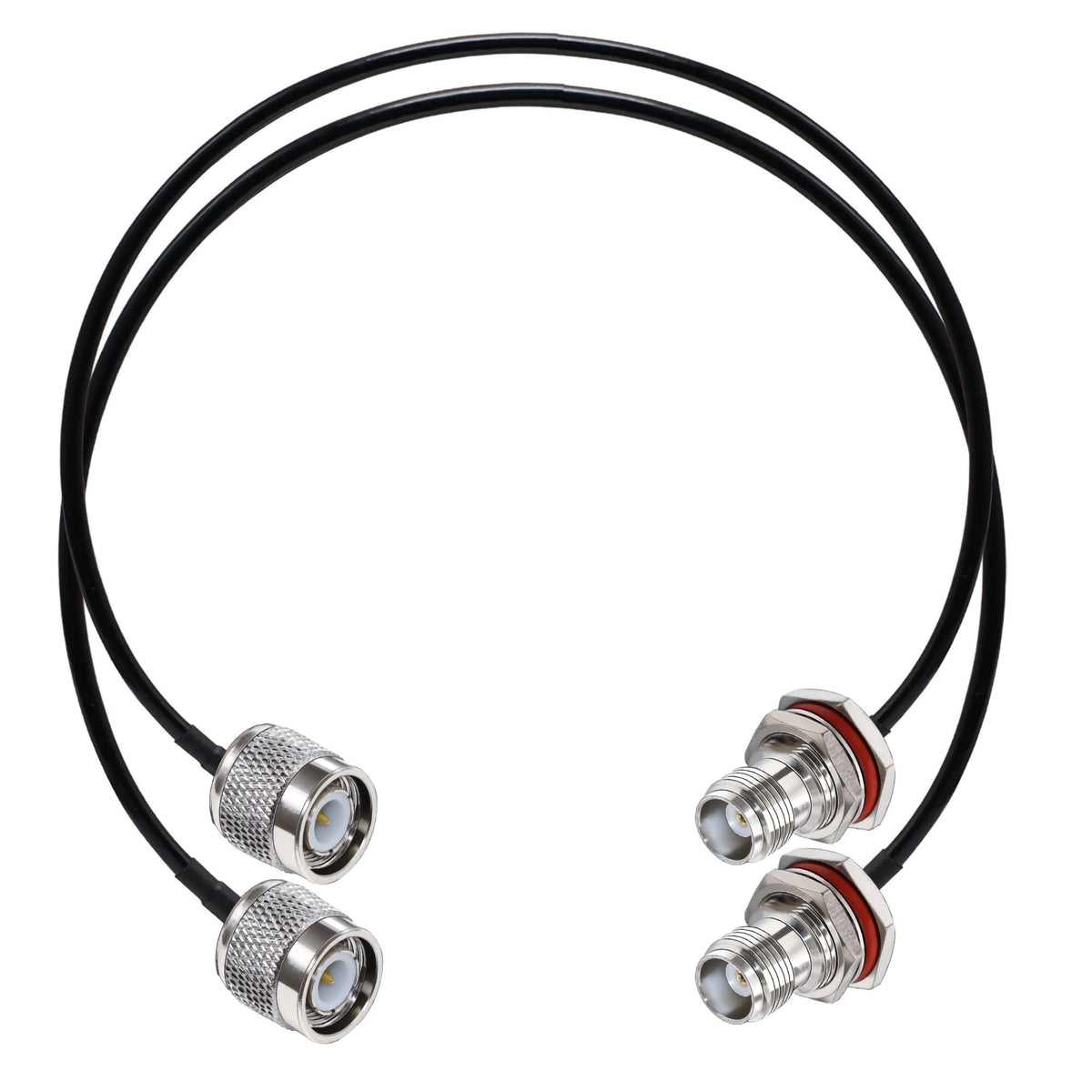 TUOLNK TNC Jumper Cable RG58 TNC Male Plug to TNC Female Bulkhead Wifi Antenna Extension Cable Low Loss 20inch (50cm) Coaxial Cable for Wireless Antenna Ham Radio 2 Pack