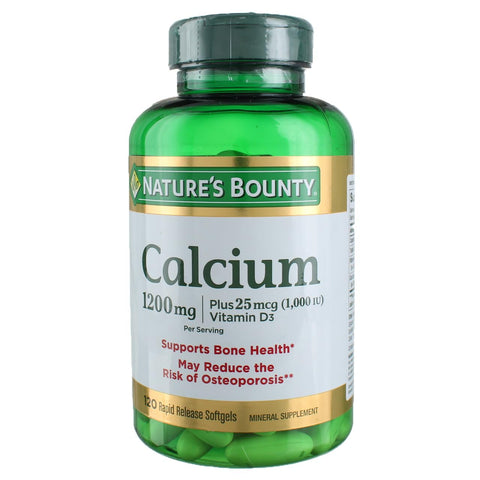 Natures Bounty Calcium Plus Vitamin D3 1200 miligram Capsules - 120 Ea, Pack of 3