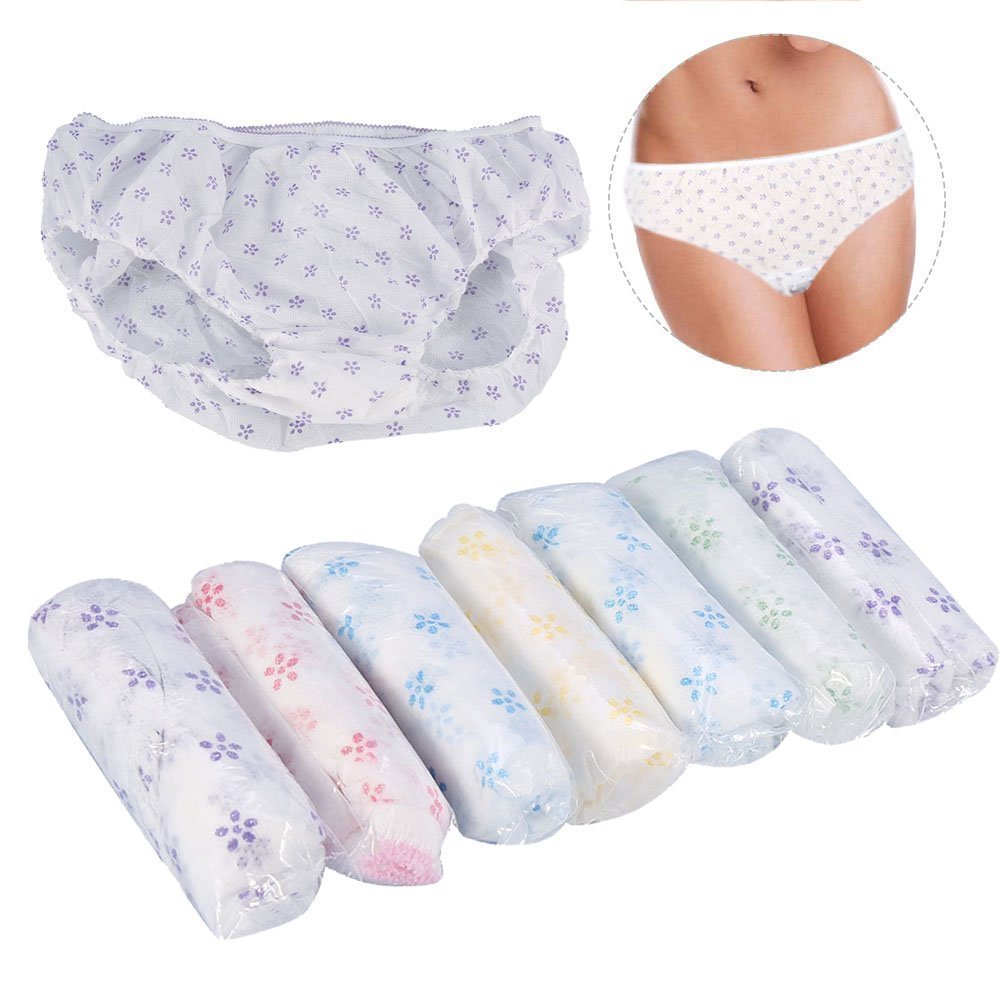 Disposable Pants, Women's Maternity Briefs, 7 Pack Non-Woven Super Soft Comfortable Lightweight Knickers Underpants for Hospital Maternity Pregnancy Post Partum Travel Massage Wear(White)