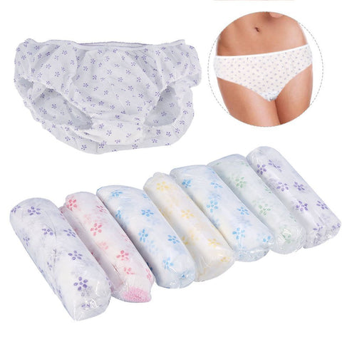 Disposable Pants, Women's Maternity Briefs, 7 Pack Non-Woven Super Soft Comfortable Lightweight Knickers Underpants for Hospital Maternity Pregnancy Post Partum Travel Massage Wear(White)
