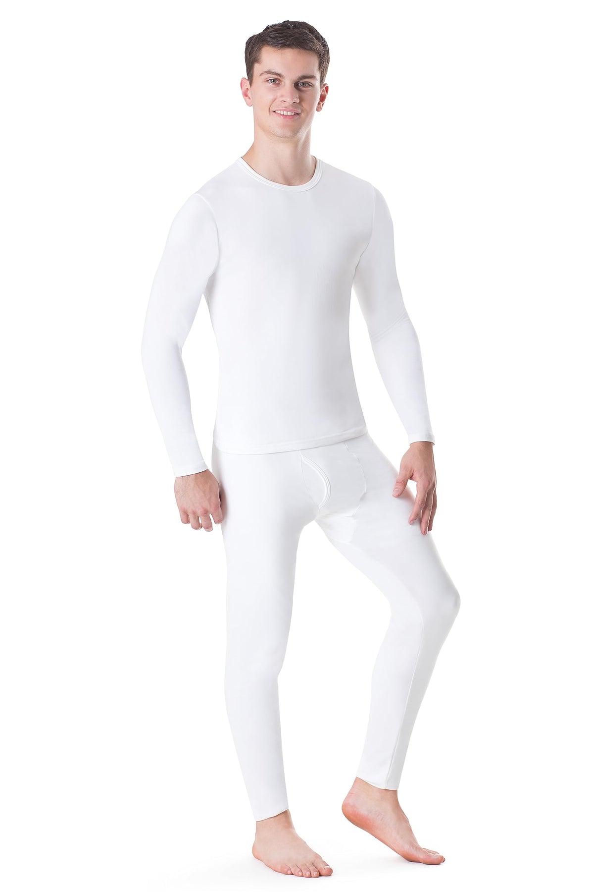 Rocky Thermal Underwear for Men (Long Johns Thermals Set) Shirt & Pants, Base Layer (White - Heavyweight/Medium)