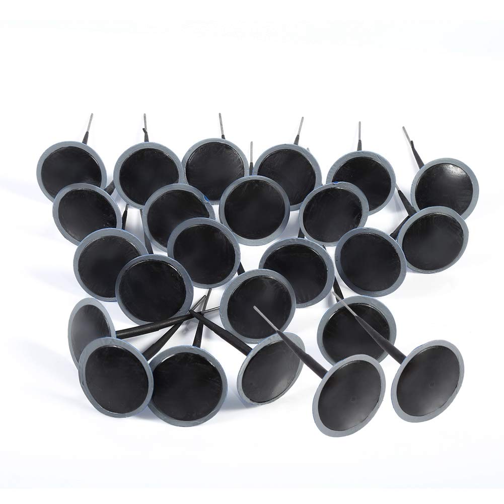 Nikou Mushroom, 24Pcs Auto Tubeless Patch Gum Tyre Puncture Repair Wired 6mm Mushroom Patch for Car Motorcycle Electric Vehicle Tire Repair Tool
