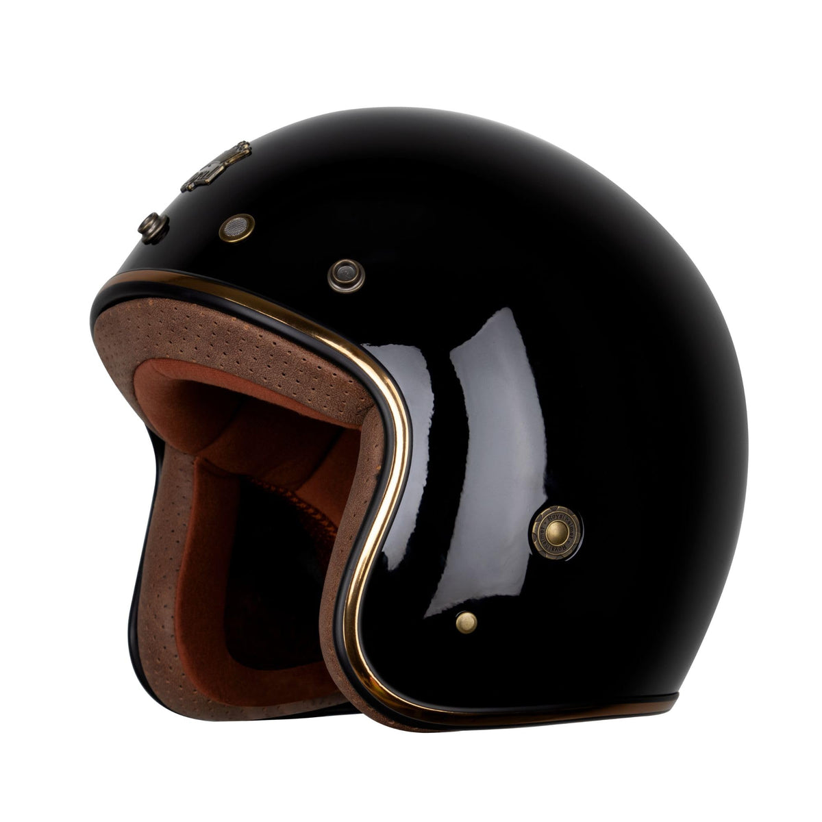 Royal M20 Open Face Motorcycle Helmet - Retro Motorcycle Helmets, Vintage & Classic Style, 3/4 Vespa Helmet (Gloss Black, Large)