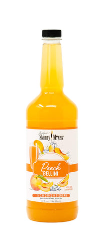 Jordan's Skinny Mixes Sugar Free Peach Bellini Mix, Flavored Cocktail Mixer for Drinks, Peach Drink Flavoring for Cocktails & Mocktails, Low Calorie, Gluten Free, Keto Friendly, 32 Fl Oz, 1 Pack