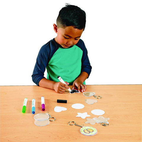 Colorations Create Your Own Keychain Craft Kit for Kids, Set of 12 - DIY Kit for Kids that Encourages Creativity - Easy and Fun - Includes Supplies to Make 12 Personalized Keychains