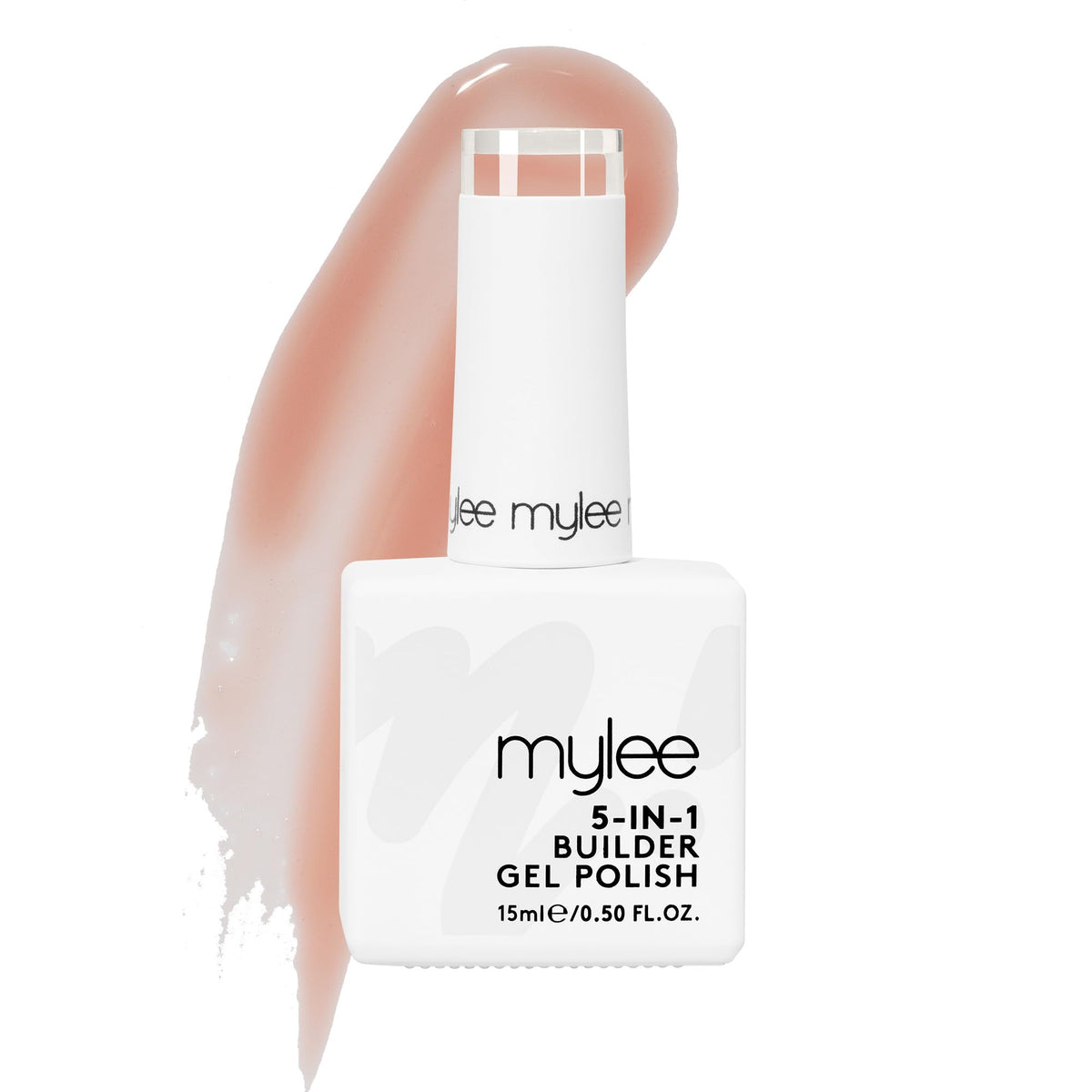 Mylee 5 in 1 Builder Base Strengthening Gel 15ml, UV/LED Nail Polish Coat for Hard Strong Nails Tips & Extensions, For Nail Art Decoration, Decals & Jewels, Professional Manicure Repair (Light Pink)