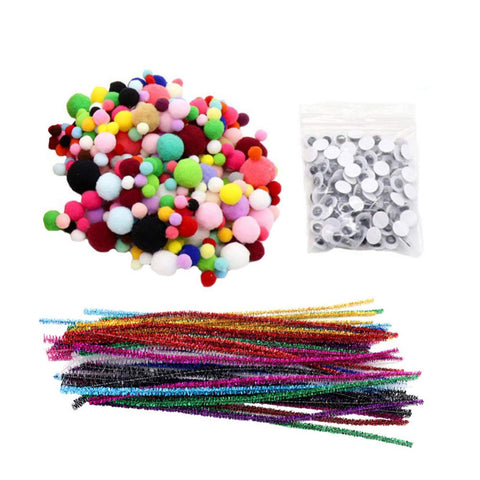 EXCEART 1 Set Christmas Material Pack Craft pom Balls Kids Fuzzy Sticks Crafts Kids Halloween Craft pom pom Balls Doll Plush Craft Sticks Bulk Child Plastic Process Tube Hairball