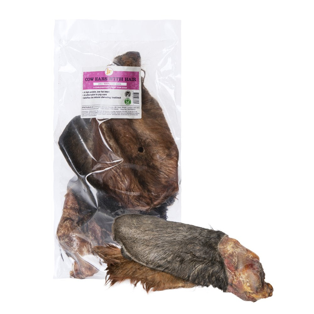 JR Pet Products Pk3 Cow Ears With Hair