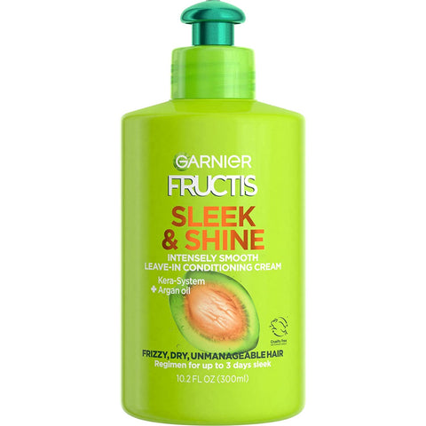 Garnier Fructis Sleek & Shine Intensely Smooth Leave-In Conditioning Cream 10.2 oz (Pack of 4)