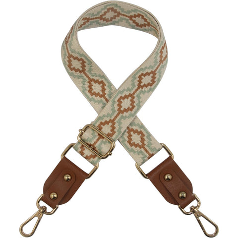 Duwi Wide Purse Strap Jacquard Guitar Style Strap Multicolor Canvas Adjustable Crossbody Bag Strap(brown,c,p54)