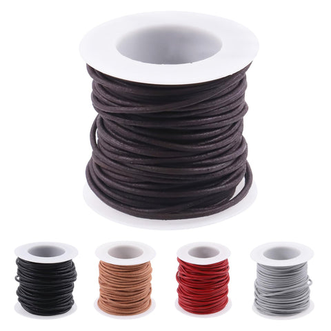 Keadic Leather String Cord, 11 Yards, 2MM, Brown for Bracelets, Necklaces, Jewelry Making and Art Crafts