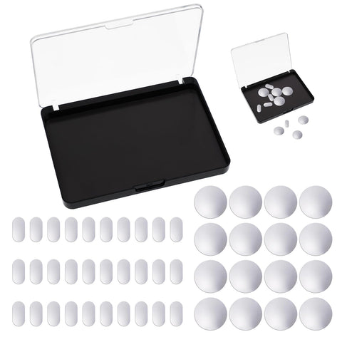 Abeillo Empty Magnetic Makeup Palette Set, 1pc Magnetic Makeup Palette+ 20PCS Round Adhesive Metal Stickers + 30PCS Square Adhesive Metal Stickers for DIY Eyeshadow Blush