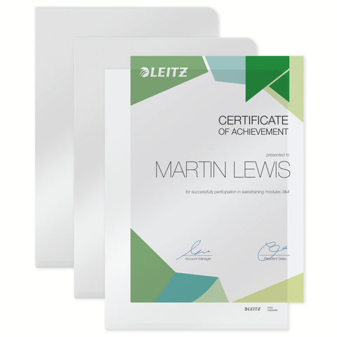 Leitz Premium Folder, Pack of 1, Holds up to 40 A4 sheets, Transparent, 150 Micron PVC Material, 41530003