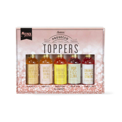 Thoughtfully Cocktails, Bubblies' Fancy Prosecco Cocktail Toppers, Refreshing Fruit-Flavoured Drink Mixes: Including Mango, Cranberry, Peach, Mandarin, and Strawberry (Contains NO Alcohol)