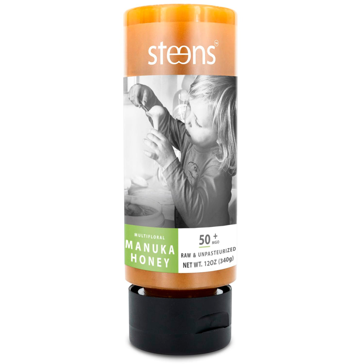 Steens Manuka Honey - MGO 50+ - Pure & Raw 100% Certified Manuka Honey - Bottled and Sealed in New Zealand - 12 oz in Squeezy Bottle